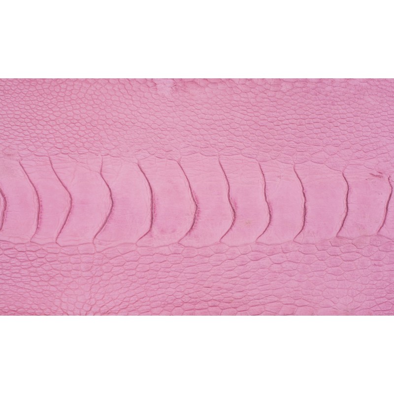 Ostrich leg leather pink - Exotic Leathers Europe
